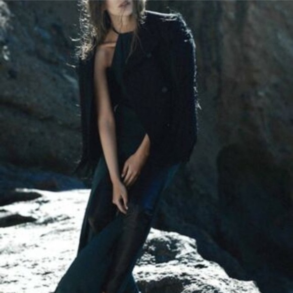 Stone Cold Fox Onyx Maxi Slit Halter Dress Gown in Emerald Size 0 - Picture 14 of 15